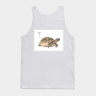 T for turtle alphabet illustration, pencil illustration from my alphabet series Tank Top